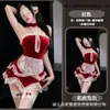 Cat Erotico de Noche Ropa Interior Volante Encaje Vestido Sin Tirantes Halter Atuendo de Sirvienta Irregular Conjunto de Coqueteo COS