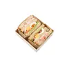 Caja de Empaque para Sándwiches de Madera Caja de Empaque de Madera Cuadrada Tapa Transparente Desechable Caja para Pastelitos de Crema para Hornear