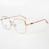 Montura grande para reparar el rostro, retro, cuadrada, de metal, anti luz azul, gafas sencillas, estilo artístico, simple, para hombres y mujeres, montura para gafas de miopía