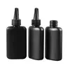 Spot Botella Plana Negra de 100ml Boca Puntiaguda Pegamento para Joyería Hecha a Mano DIY Botella de Plástico 24 Dientes Extrusión de Tinta Pe