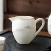 Taza de Porcelana de Jade con Patrón de Belleza, Tetera de Cerámica de Porcelana Blanca de Dehua, Recipiente para Compartir el Té, Juego de Té Kung Fu, Taza para Compartir el Té