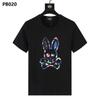 Psy Venta al por Mayor Marca Americana de Moda Cho Bun Camiseta Colorida Calavera Conejo Degradado Estampado de Letras Estilo de Pareja Manga Corta Ny