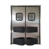 Puerta de acero inoxidable anticolisión de dos vías 304, puerta de acero inoxidable para taller de cocina, puerta de acero inoxidable para supermercado, puerta de retorno automático, venta directa de fábrica