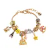 Pulsera de Cuentas con Agujero Grande DIY con Colgantes de Castillo de Cuento de Hadas, Caballo de Troya y Estrella, Pulsera de Cadena de Serpiente Ajustable para Mujer al por Mayor