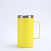 Taza de 24 oz con asa de plástico rociado personalizada, taza de oficina, acero inoxidable 304, portátil para exteriores, taza para coche
