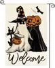Celebração de Feriado Novo Tema Halloween Transfronteiriço Bandeira de Jardim de Linho Dupla Face Fantasma Abóbora Decoração com Estampa Divertida
