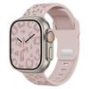 Hebilla de Rayo Correa de Silicona Estampado de Leopardo Adecuado para Apple Watch Generaciones 10 y 11 Pulsera Iwatchultra Hebilla de Mariposa