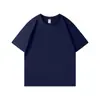 Verão 2026 300g Algodão Puro Peso Pesado Manga Curta Respirável Gola Redonda Manga Meia Cor Sólida Roupa Infantil Camiseta para Meninos e Meninas, Crianças Médias e Grandes