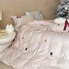 Juego de Toallas de Dibujos Animados para Niña de 100 Piezas Bordado Juego de Cama de Algodón Puro de Cuatro Piezas de Algodón Puro Suave Funda de Edredón Ropa de Cama