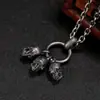 TEMU SHEIN Colgante de Collar con Calavera Negra para Hombre Colgante Plata Tailandesa Personalidad Joyería Vintage