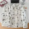 Outono e Inverno Novo Pijama Doce e Fofo da Maillard para Mulheres Desenho Animado Veludo Coral Espessado Quente Roupas de Casa Inverno