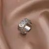 Anel Vintage com Padrão de Dragão e Grama Tang para Homens, Anel Versátil Ousado da Moda Estilo Chinês, Joia de Anel Aberto para Dedo Indicador Masculino da Moda Ano do Dragão