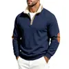 Sudadera casual de trabajo bordada para hombre, de otoño e invierno, europea y americana, de alta resistencia, corte holgado, forro polar para exteriores, cuello alto, cálida de lana de cordero