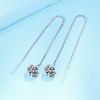Estilo coreano S925 Sterling Silver Single Diamond Ear Line Elegante Light Luxury Women's Tassel Simple Ear Studs Moda Brincos Longos Acessórios de Orelha