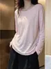 Estilo Principal Recomendado Camiseta de Manga Larga Perezosa Cómoda Rejuvenecedora para Mujer Principios de Otoño Ligera Transpirable Dulce Delgado Top Adelgazante 2126