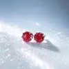Brincos de Prata 925 Esterlina com Zircônia Lapidação Rosa para Mulheres, Moda Coreana e Japonesa, Estilo Ins Simples, Luxo Leve, Brincos de Alta Qualidade, Dormir Sem Remover
