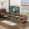 Estante de escritorio para libros, elevador de monitor de computadora, estante extendido de doble capa para debajo de la pantalla del escritorio