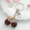 Chaveiro de Cereja Pingente de Bolsa Decoração de Mochila Estilo Tendência da Internet Japonesa e Coreana Pingente de Fruta Cereja da Moda