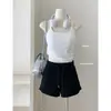 Camisola de Verão com Bojo para Mulheres, Cobrindo os Seios Laterais, Sutiã Integrado, Anti-Exposição, Roupa Íntima Tudo-em-Um, Top de Base