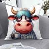 Funda de Almohada de Animal Pequeño de Dibujos Animados Lindo Transfronterizo Bebiendo Café y Sin Despertar Funda de Cojín para Sofá de Casa