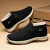 Sapatos Masculinos 2026 Inverno Novo Estilo Transfronteiriço, Botas Casuais de Algodão com Forro de Lã e Espessadas, Slip-On, Antiderrapante, Confortáveis Sapatos de Pai, Sapatos de Algodão