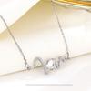 Collar con letras de amor y diamantes en plata de ley S925, cadena de clavícula en forma de corazón a juego, joyería de moda, accesorios personalizados para mujer.