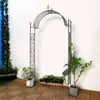 Suporte de Flores em Arco de Ferro Forjado, Treliça em Arco para Rosas Trepadeiras para Jardim Externo, Pátio, Vila com Porta, Treliça para Clematis Trepadeira