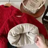 Suéter de Punto Jacquard con Bloques de Color Retro Coreano para Niños Año Nuevo 2026, Suéter Suave y Grueso Estilo Perezoso para Bebé