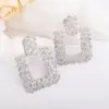 Nuevas Joyas Europeas y Americanas Más Vendidas Estilo Retro Patrón de Aleación Pendientes Cuadrados Moda Transfronteriza Pendientes Exagerados Galvanizados