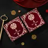 Nova Bolsa Quadrada Pequena Vermelha para Bloquear a Porta de Casamento com Caractere "Felicidade Dupla", Jogo Criativo de Boas-Vindas de Casamento Envelope Vermelho para Abrir a Porta