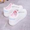Zapatillas Blancas para Mujer, Nuevo Estilo Coreano de Otoño, de Caña Baja, Planas, Deportivas Casuales para Estudiantes, Zapatos con Panel de Cuero Transpirable