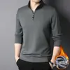 Sudadera Cálida de Manga Larga Casual de Moda Engrosada con Forro de Lana para Jóvenes Adultos Hombres Invierno 2024