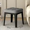Taburete bajo apilable de repuesto, taburete cuadrado pequeño, simple y grueso, lujoso para la sala de estar, taburete cuadrado suave y grueso, estilo moderno ligero, tapizado