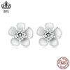 Aifule luz de luxo flor de cerejeira 0.1 quilates moissanite brincos s925 prata esterlina banhado a platina all-match brincos jóias para as mulheres