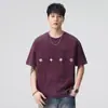 2026 Nueva Camiseta de Verano para Hombre Estilo Americano Asut, Cuello Redondo, Manga Corta, Peso Pesado, Artesanía Pesada, Lavada, Corte Holgado, Estampada