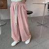 Pantalones casuales de otoño 2023 para niñas, estilo coreano, pierna ancha, con cordón ajustable