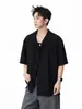 Camisa de verano transfronteriza para hombre, cuello cubano, manga corta, estilo hawaiano, corte holgado, transpirable, diseño retro tejido calado, camisa de vacaciones