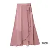Falda de Mujer Otoño Nueva Cintura Alta Falda Irregular Falda con Abertura Europea y Americana Talla Grande Largo Medio Tirantes Falda de Mujer Largo Medio