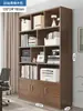 Estantería de Piso Estante de Almacenamiento Simple Color Madera Maciza Librería Armario de Almacenamiento Armario de Almacenamiento Integrado tipo Inclinado a la Pared Uso de Oficina en Casa
