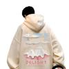 Suéter albaricoque extragrande para hombre Primavera y Otoño Estilo Americano Retro Moderno Marca Estampada Sudadera con Capucha Suelta Chaqueta para Pareja