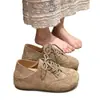 Cómodos zapatos Birkenstock de doble uso para mujer, nuevo estilo vintage de otoño, mocasines que aumentan la altura, adecuados para mujeres embarazadas, zapatos de canguro para uso en exteriores
