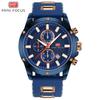 Reloj de cuarzo MINIFOCUS Fox MF0089G para hombre, correa de caucho, fecha, tres esferas, reloj luminoso de agua