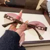 Nuevas Gafas de Sol de Moda Sin Marco Ovaladas con Borde Cortado Ins Personalizadas de Metal Hueco con Cierre Gafas de Sol para Protección Solar Callejera