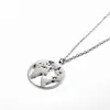 Nuevo Collar de Mapa Circular Geométrico de Amazon Moda y Sencillez Aleación Cadena de Clavícula de Una Sola Capa para Mujer