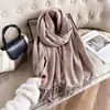 Bufanda de Cuadros Nueva para Otoño e Invierno para Mujer, Elegante Estilo Francés Pequeño, Bufanda Larga de Bloques de Color Patchwork con Borlas, Dulce Estilo Coreano, Bufanda para el Cuello de Estudiante