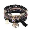 Pulsera Bohemia Étnica de Piedras de Colores con Colgante de Circonita Pulsera Multicapa de Piedras Naturales Venta Directa de Fábrica