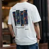 Nueva Camiseta Pesada de Manga Corta Estilo Americano para Hombre, Camiseta Casual de Media Manga de Estilo Étnico de Moda Suelta para Otoño para Hombre