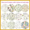 Papel de Material Novo 24 Folhas Floral Aquarela Margarida Folhas 30X30Cm Festa Papel Artesanal Papel para Scrapbook Diário