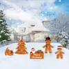 Tarjeta de Navidad hombre de jengibre Papá Noel muñeco de nieve con luz LED tren decoración de tarjeta para logo de patio exterior