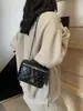 Bolso Pequeño Bordado Acolchado de Verano para Mujer 2025 Nueva Moda Bolso Cuadrado Pequeño Incrustado con Diamantes, Bolso Cruzado Elegante y Versátil con Cadena